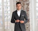 A contemporary style with a trim and tapered fit, the Ultra Slim Steel Grey Sterling Wedding Suit is one of our slimmest fitting garments. Details such as the self-framed notch lapel, elegant purple satin lining and matching ultra slim fit pants with an adjustable waist, belt loops and buttons to accommodate suspender set this suit apart from the others. Pair it with a matching wool vest for a 3-piece look. Also available in slim fit styling to accommodate all the members of your party.